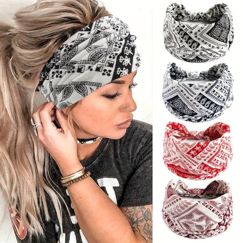 Women's Yoga Running Headband Soft Stretchy Hair Band Knotted Headdress