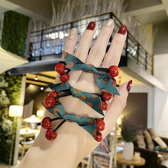 Polka Dot Bow Hair Tie Cherry Hair Ring Hair Accessories