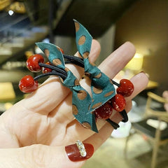 Polka Dot Bow Hair Tie Cherry Hair Ring Hair Accessories