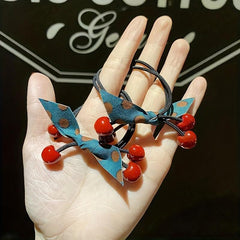 Polka Dot Bow Hair Tie Cherry Hair Ring Hair Accessories
