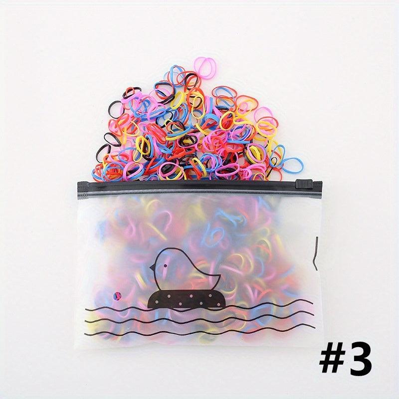 1500pcs Colorful Rubber Hair Tie for Girls