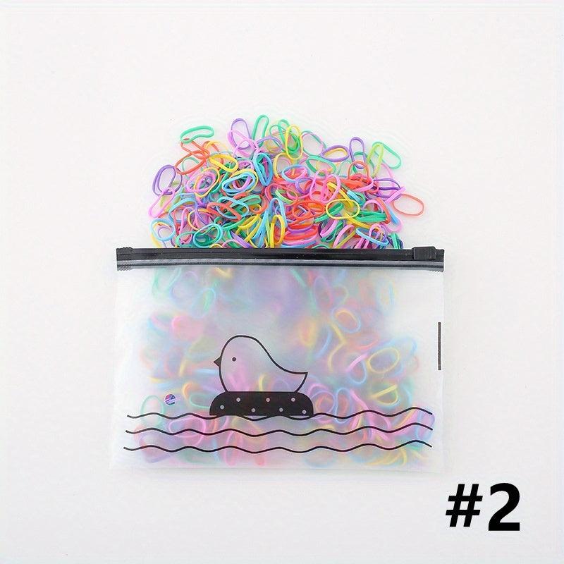 1500pcs Colorful Rubber Hair Tie for Girls