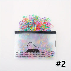 1500pcs Colorful Rubber Hair Tie for Girls