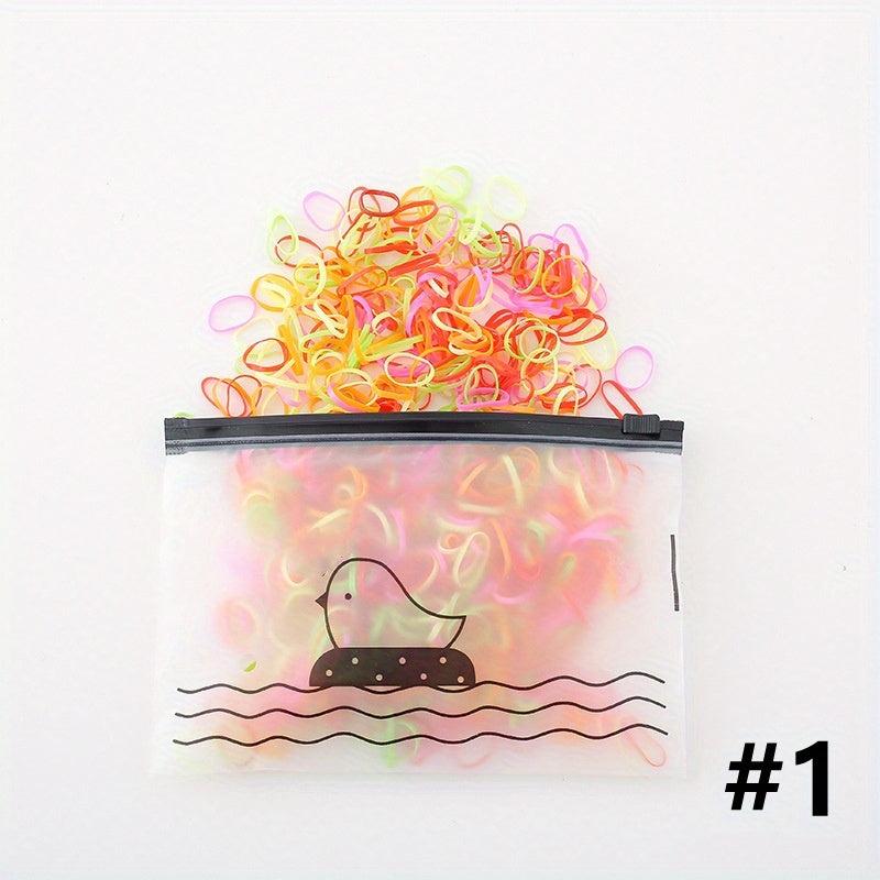 1500pcs Colorful Rubber Hair Tie for Girls