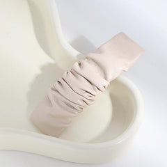 Pleated PU Leather Snap Clip Solid Hair Clip