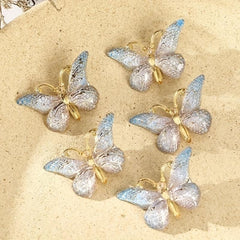 5pcs Butterfly Decor Hair Clips Non-slip Duck Billed Acrylic Hair Accessories
