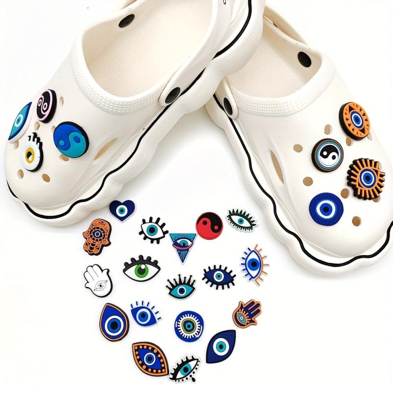 26pcs Evil Eye Shoe Charms Decorations Pack Cartoon Accessories for Party Favors