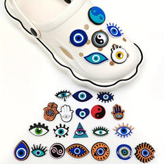 26pcs Evil Eye Shoe Charms Decorations Pack Cartoon Accessories for Party Favors