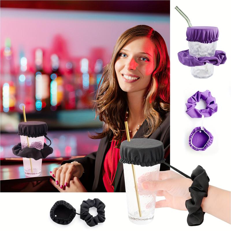 Drink Cover Scrunchies Reusable Washable for Party Club Use