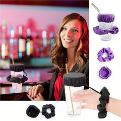 Drink Cover Scrunchies Reusable Washable for Party Club Use