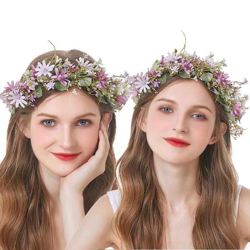 Flower Rattan Garland Headdress Wedding Bridal Wreath Hair Accessories