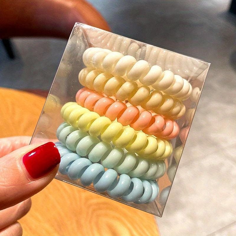6pcs Spiral Hair Tie Hair Tie Hair Tie Rubber Band Head Rope Female