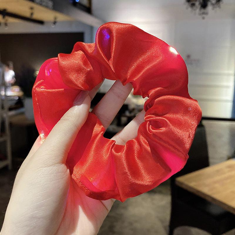Y2K Luminous Scrunchies Hair Tie Colorful Hair Rope Light Up Hair Ring