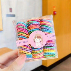 100 Pcs Non Slip Rubber Band Ponytail Holder Hair Tie
