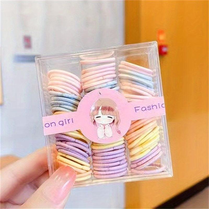 100 Pcs Non Slip Rubber Band Ponytail Holder Hair Tie