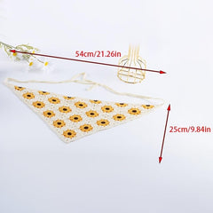Boho Crochet Daisy Bandana Hair Kerchief Vintage Accessory