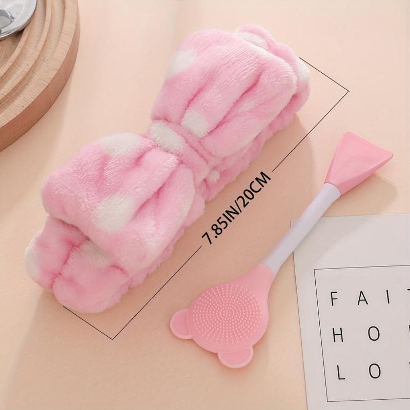 Facial Bowknot Makeup Headband Bow Pink Hair Bands For Washing Face