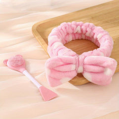 Facial Bowknot Makeup Headband Bow Pink Hair Bands For Washing Face