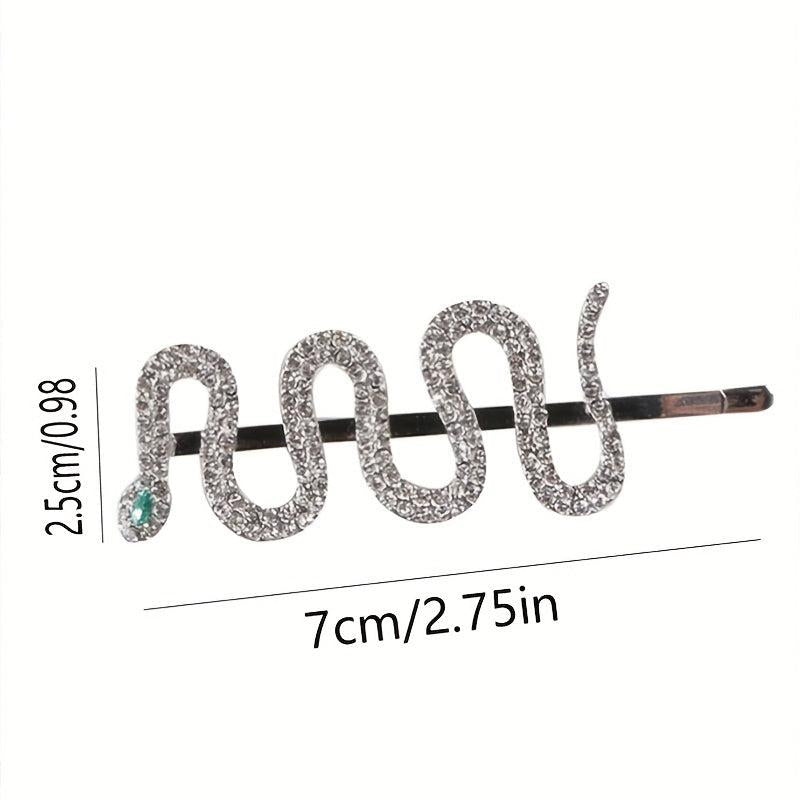 Snake Rhinestone Hair Clip Non-slip Side Clip Head Jewelry Hair Accessories