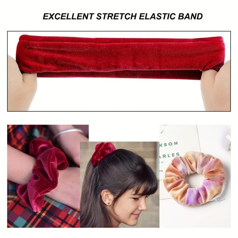 9 Pcs Velvet Scrunchies Hair Elastic Headband Hair Accessories For Girls Women