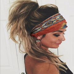Women's Printing Workout Headband Elastic Sweat absorbing Hairband