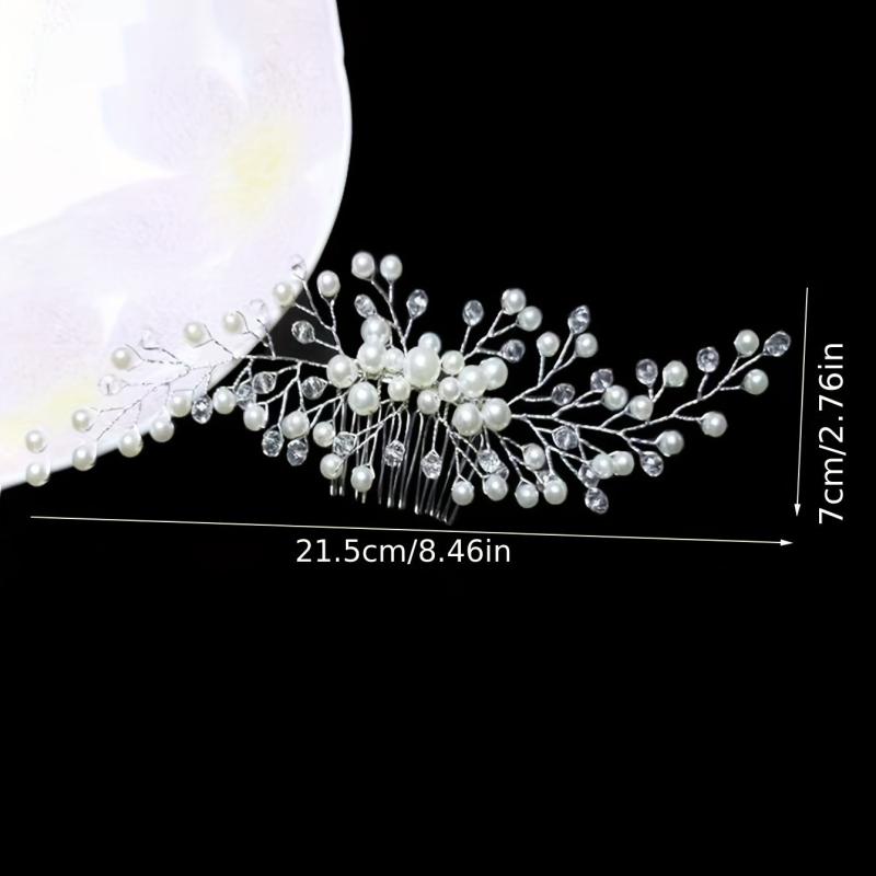 Faux Pearl Hair Comb Back Head Insert Comb Head Jewelry Hair Accessories