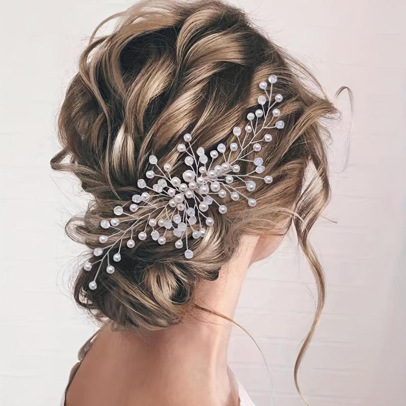 Faux Pearl Hair Comb Back Head Insert Comb Head Jewelry Hair Accessories