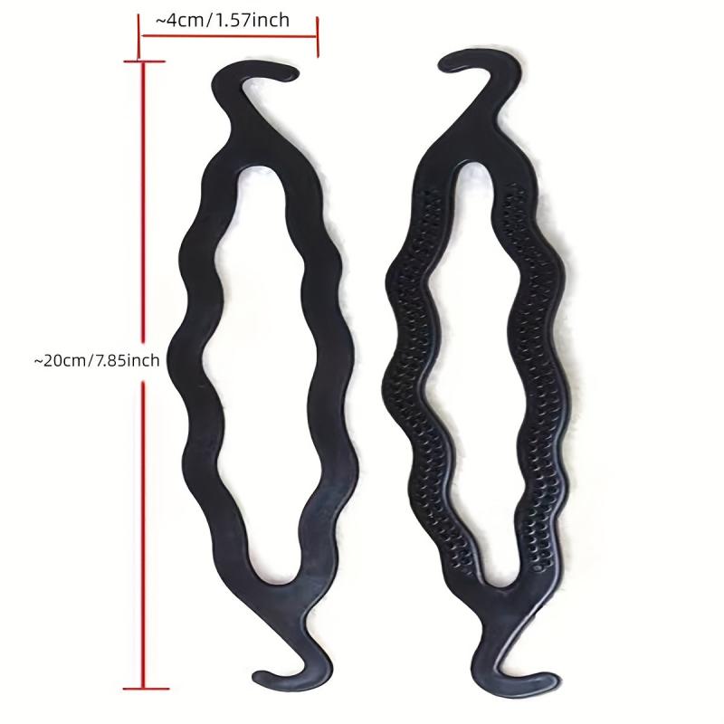 2pcs Plastic Bun Maker Hair Curler Holders Roll Bun Styler Twist Braid Maker