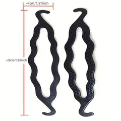 2pcs Plastic Bun Maker Hair Curler Holders Roll Bun Styler Twist Braid Maker