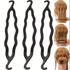 2pcs Plastic Bun Maker Hair Curler Holders Roll Bun Styler Twist Braid Maker