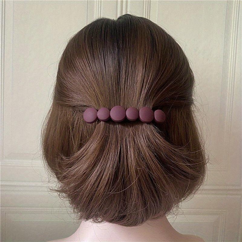 Long Barrette Frosted Style Hair Clip For Back Head Hair