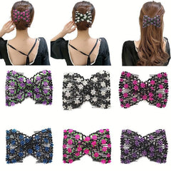 Crystal Beaded Hair Comb For Side Hair Rose Hair Pin Women Hair Comb Pin