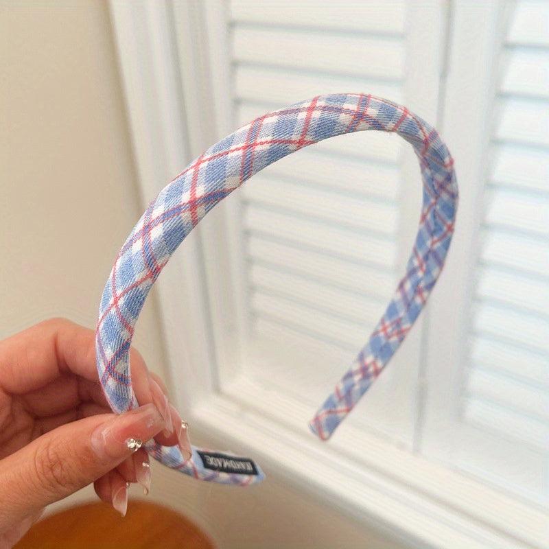 Plaid Fabric Hairband For Women Hair Hoop