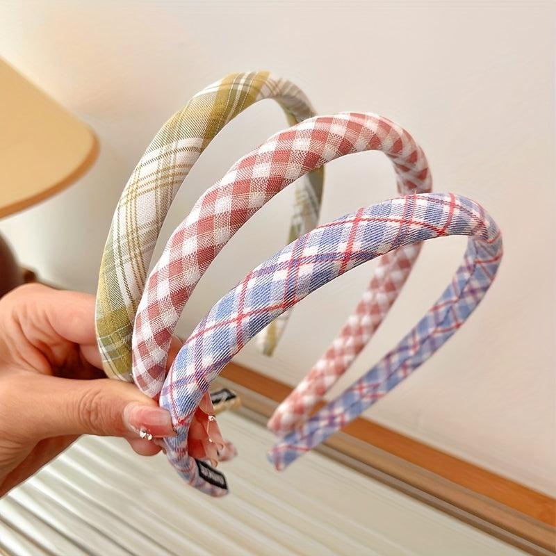 Plaid Fabric Hairband For Women Hair Hoop