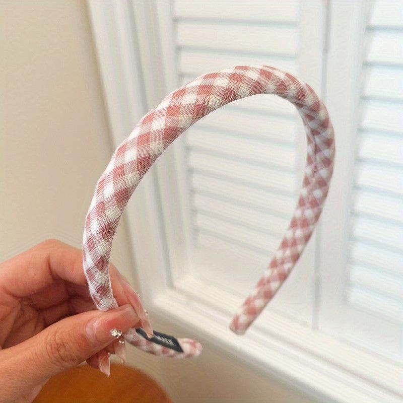 Plaid Fabric Hairband For Women Hair Hoop