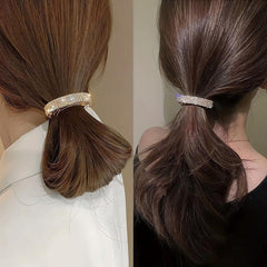 4 Pcs Rhinestone Hair Cuff Barrette Ponytail Holder