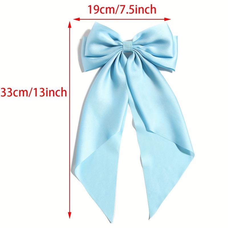 Large Bow Clip Scarf French Barrette Ribbon Hairpin