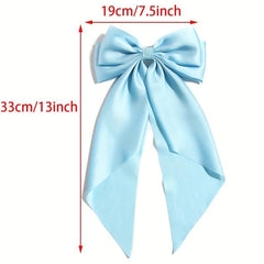 Large Bow Clip Scarf French Barrette Ribbon Hairpin