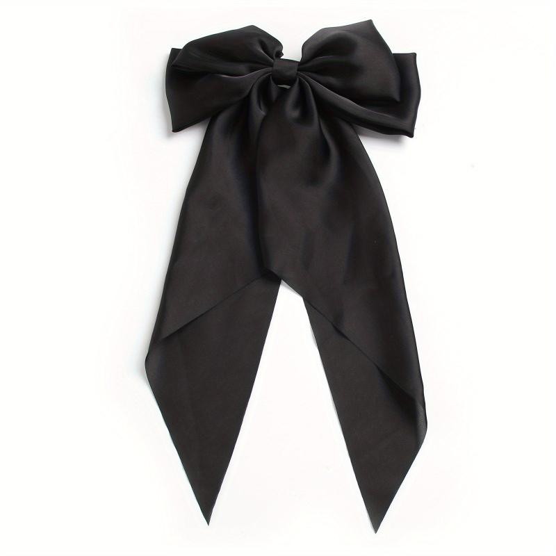 Large Bow Clip Scarf French Barrette Ribbon Hairpin