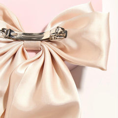 Large Bow Clip Scarf French Barrette Ribbon Hairpin
