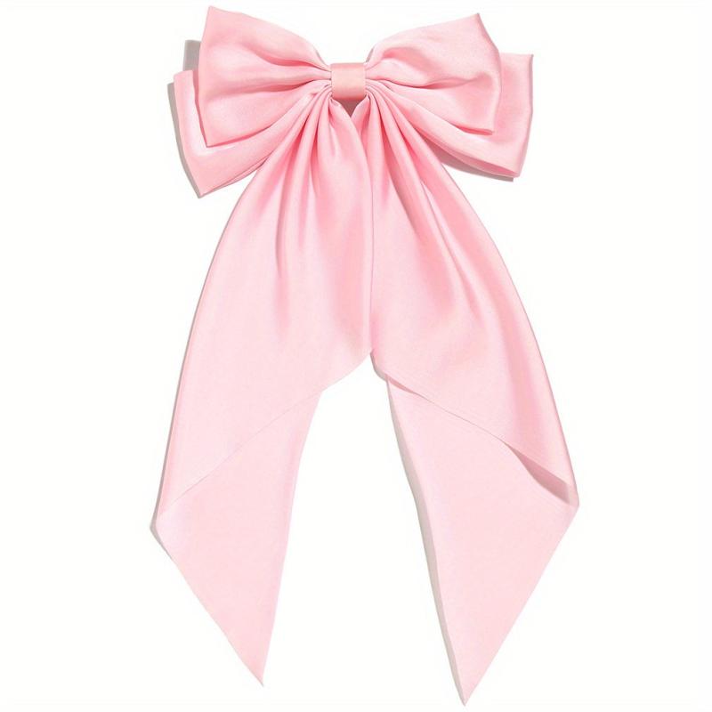 Large Bow Clip Scarf French Barrette Ribbon Hairpin