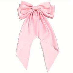 Large Bow Clip Scarf French Barrette Ribbon Hairpin