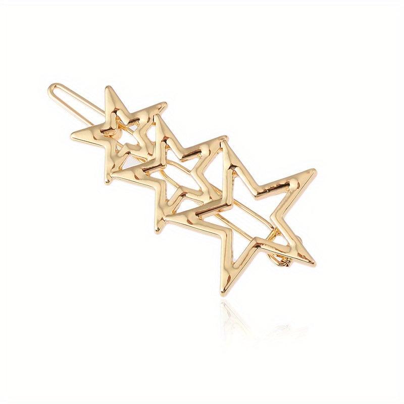 Hollow Pentagram Star Moon Hairpin Hair Clips For Women Girls