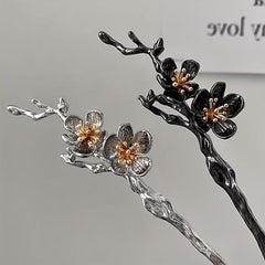 Plum Flower Hair Pin Hair Bun Holder Vintage Alloy Hair Styling Accessory