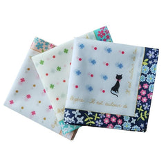 3PCS Women's Printed Handkerchief 60 Counts Colorul Soft Sweat absorbing