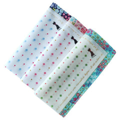 3PCS Women's Printed Handkerchief 60 Counts Colorul Soft Sweat absorbing