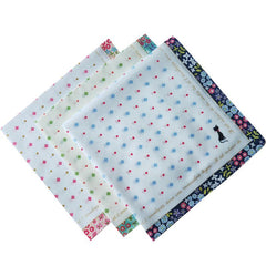 3PCS Women's Printed Handkerchief 60 Counts Colorul Soft Sweat absorbing