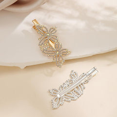 Butterfly Rhinestone Metal Hair Clip Hair Accessories For Women 2pcs