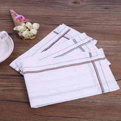 12pcs Striped Handkerchief Plain Casual Hankies Small Square Scarf