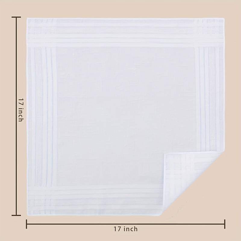 12pcs Striped Handkerchief Plain Casual Hankies Small Square Scarf